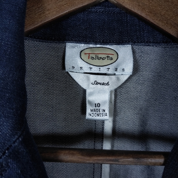 Talbots Petites Stretch Two Button Denim Jacket - Picture 4 of 7